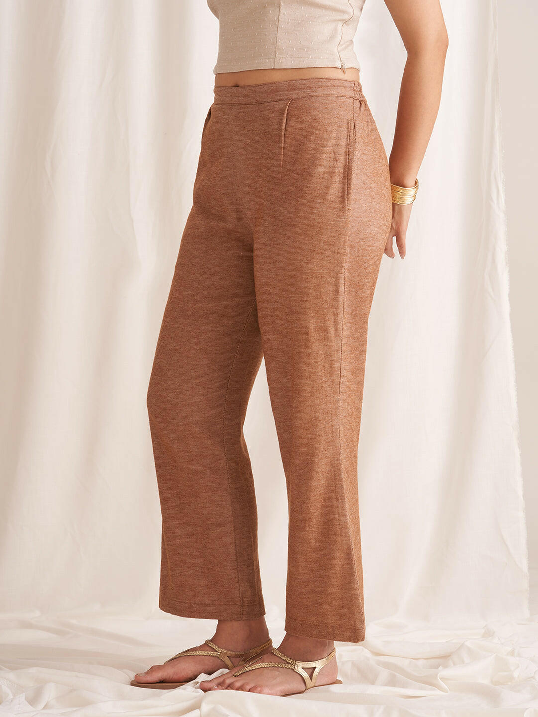 Linen Blend Pull-On Pants